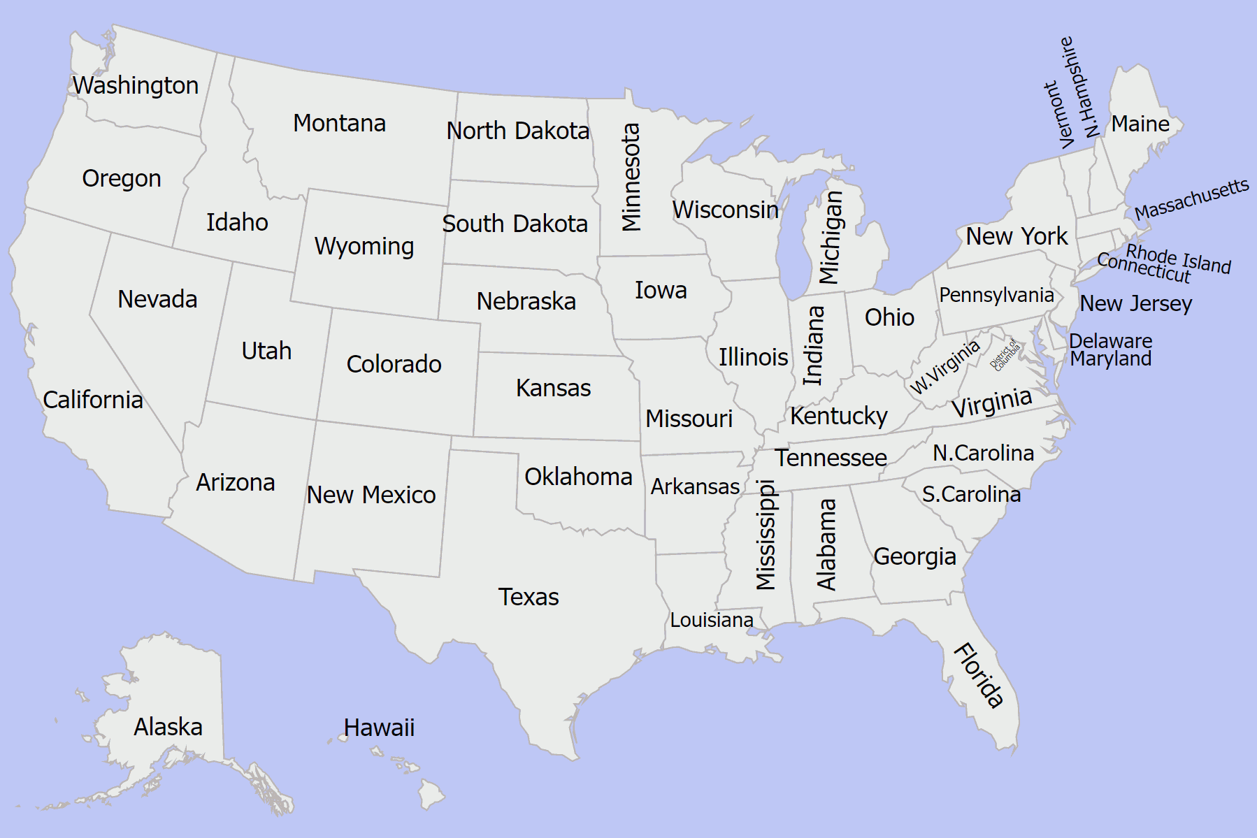 Map of US states